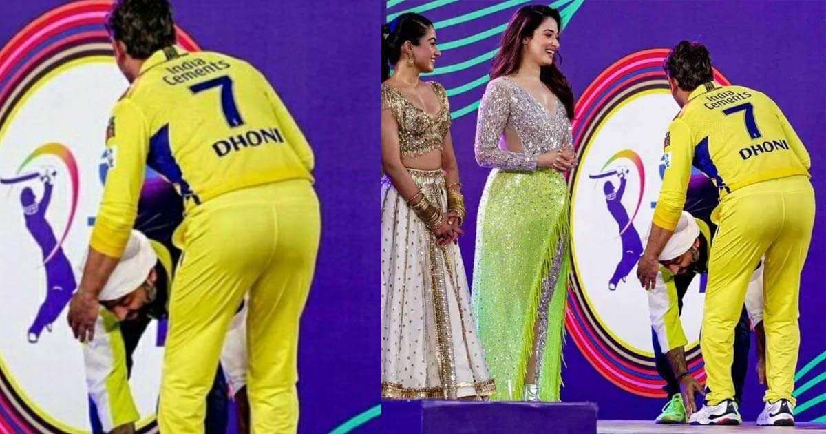 IPL 2023 Arijit Singh Touches Dhoni's Feet